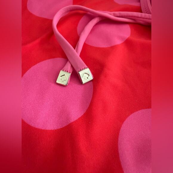 NEW KATE SPADE BIKINI RED PINK POLKA DOTS SZ LARGE - Picture 4 of 7